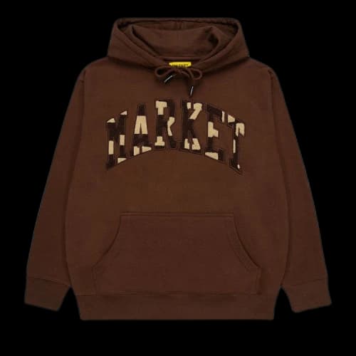 Market Chess Club Appliqué Fleece Hoodie 'Brown'