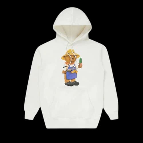 Market Botanical Bear Hoodie 'Chalk'