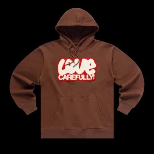 Market Love Carefully Valentines Day Hoodie 'Brown'