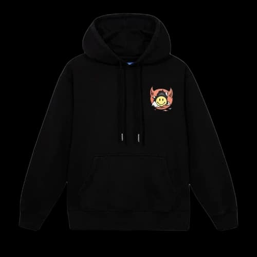Market Smiley Inner Peace Pullover Hoodie 'Washed Black'
