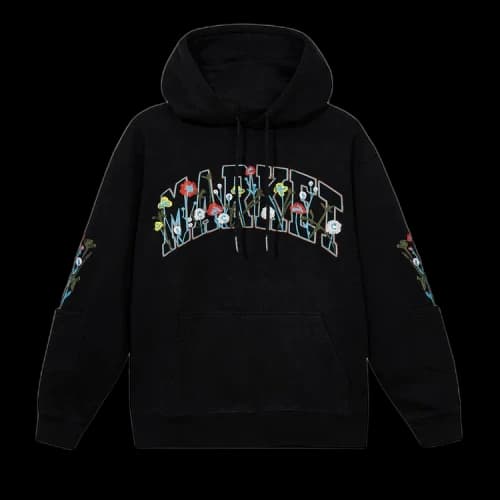 Market Bouquet Pullover Hoodie 'Washed Black'