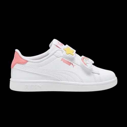 Puma Smash 3.0 V Little Kid 'Badges - White Passionfruit'