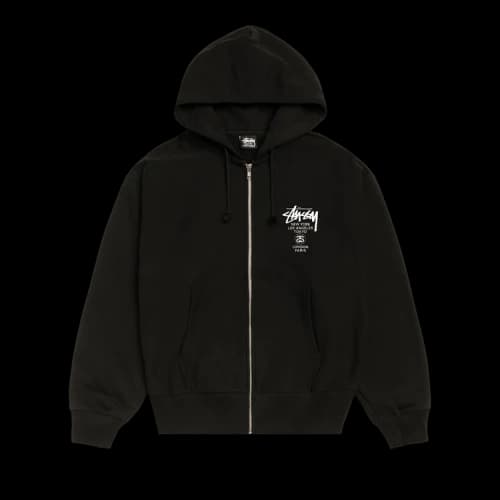 Stussy World Tour Zip Hoodie 'Black'