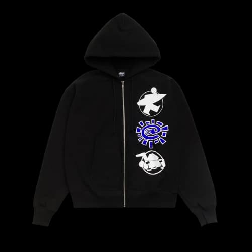 Stussy x Always Do What You Should Do Stack Zip Hoodie 'Black'