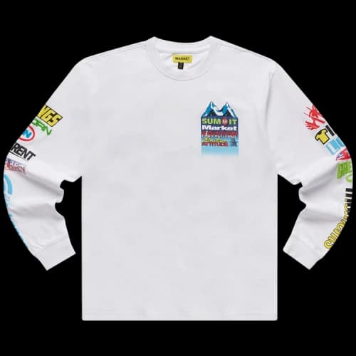 Market Slopes Up Long-Sleeve T-Shirt 'White'