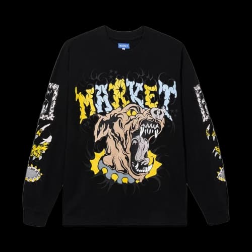 Market Warped Beware Long-Sleeve T-Shirt 'Black'