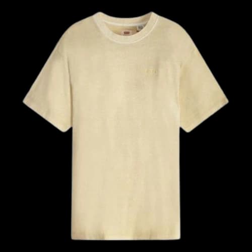 LEVI'S Levis Round Neck Embroidered Logo Short Sleeve Cream Yellow
