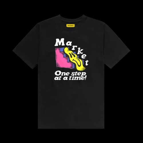 Market Smiley One Step At A Time T-Shirt 'Black'