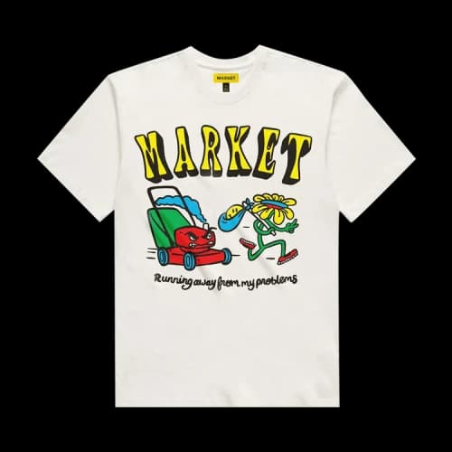 Market Smiley Running Away Tee 'Cream'