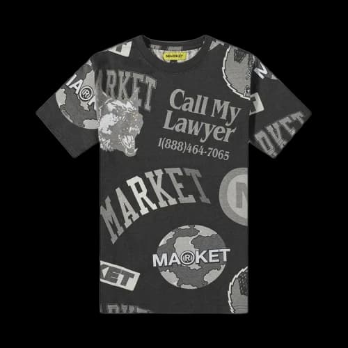 Market Monogram Aop Grayscale Tee 'Black'