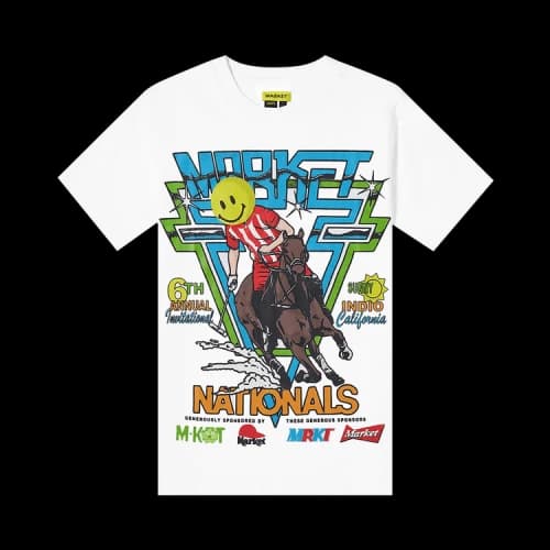 Market Smiley Polo Horserace Tee 'White'