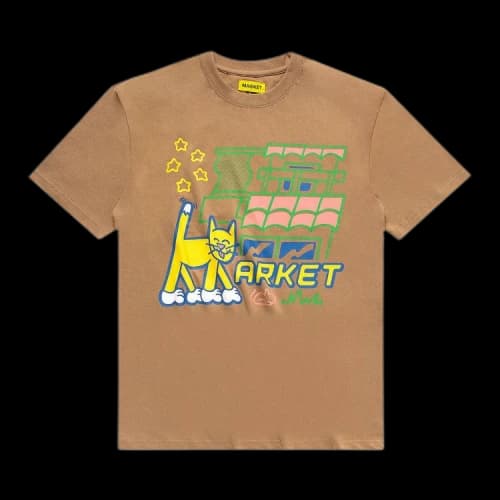 Market Feline Society Tee 'Brown'