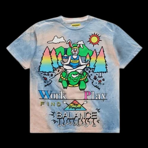 Market Work Life Balance Tie Dye Tee 'Water Tie Dye'