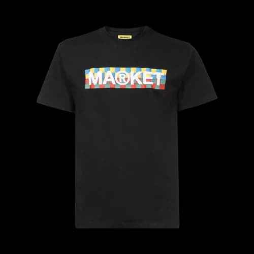Market Checkered Bar Logo T-Shirt 'Black'
