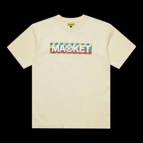 Market Checkered Bar Logo T-Shirt 'Cream'
