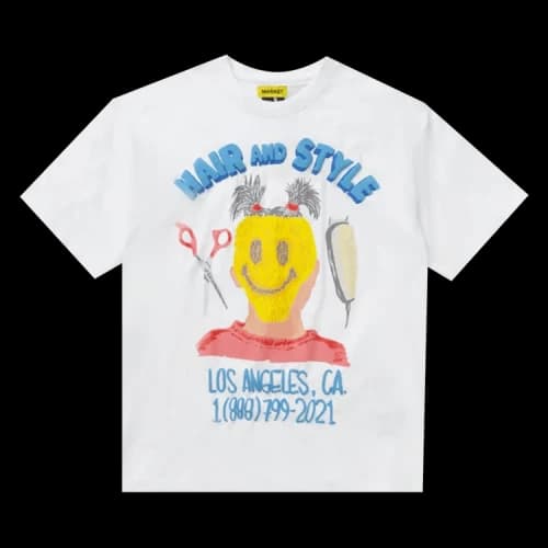 Market Smiley Barbershop Tee 'White'