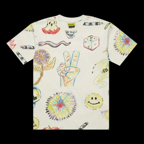 Market Smiley Coloring Book Aop T-Shirt 'Cream'
