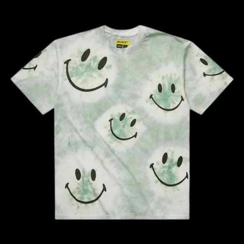 Market Smiley Shibori Dye T-Shirt 'Green'