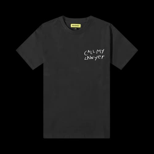 Market Call My Lawyer Hand Drawn T-Shirt 'Black'