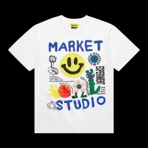 Market Smiley Collage Tee 'White'