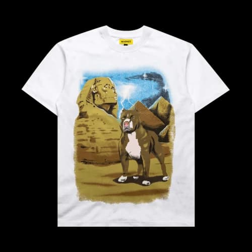 Market Airbrush Glitter Pitbull Tee 'White'