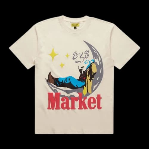 Market Man On Moon T-Shirt 'Cream'
