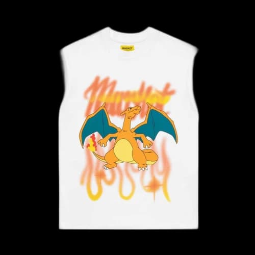 Market Fire Type Airbrush T-Shirt 'White'