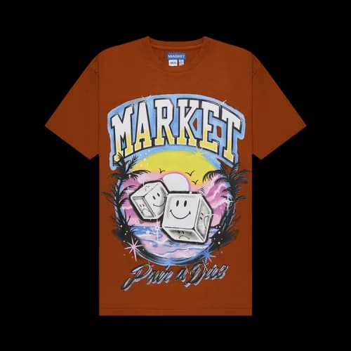 Market Smiley Pair Of Dice T-Shirt 'Rust'