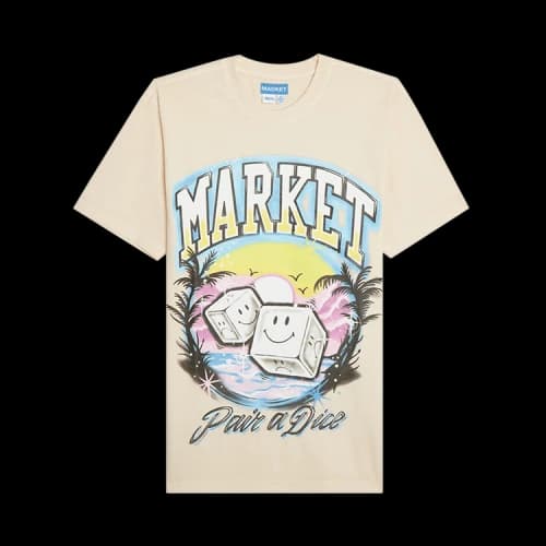 Market Smiley Pair Of Dice T-Shirt 'Sand'