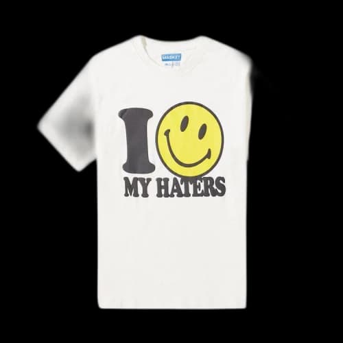 Market Smiley Haters T-Shirt 'Parchment'