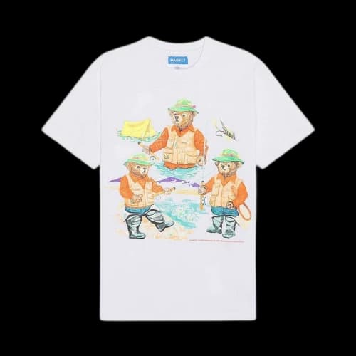 Market Sportsman Bear T-Shirt 'White'