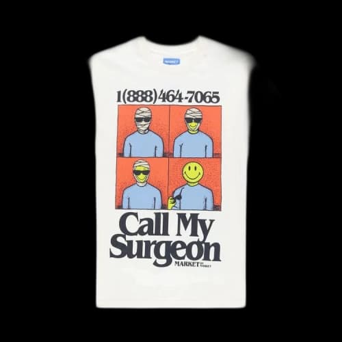 Market Smiley Call My Surgeon Tee 'Parchment'