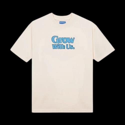 Market Grow With Us T-Shirt 'Ecru'