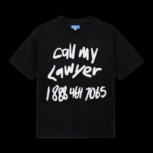 Market Scrawl My Lawyer T-Shirt 'Washed Black'
