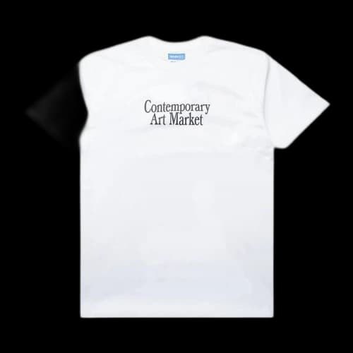 Market Smiley Contemporary Art T-Shirt 'White'