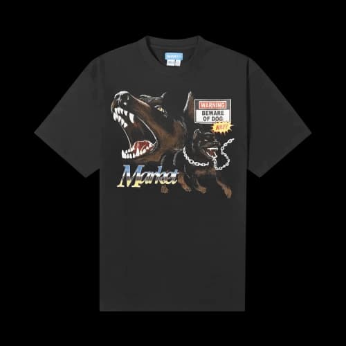 Market My Dogs Tee 'Washed Black'