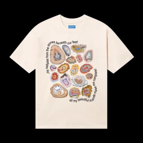 Market Smiley Radiating Joy T-Shirt 'Ecru'