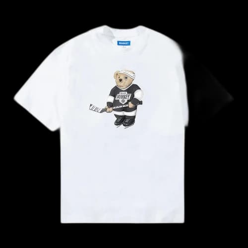 Market Hockey Bear T-Shirt 'White'