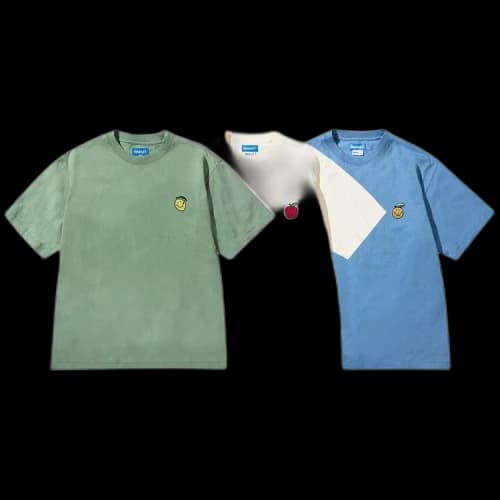 Market Smiley Fruit T-Shirt (3 Pack) 'Basil/Butter Cream/Sky'