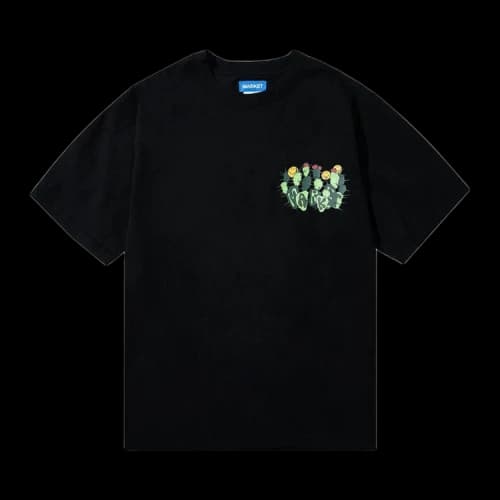 Market Smiley Cactus T-Shirt 'Black'