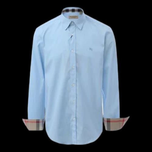 Burberry Cotton Classic Long Sleeves Shirt Blue