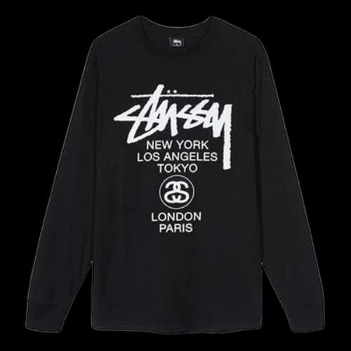 Stussy World Tour Classic Long Sleeves Unisex Black