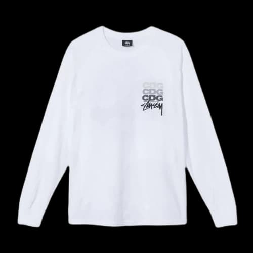 Stussy x Comme des Garçons Dot Long-Sleeve T-Shirt 'White'