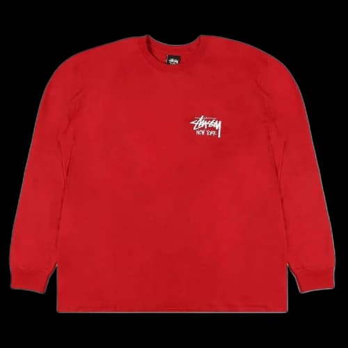 Stussy Stock New York Long-Sleeve Tee 'Dark Red'