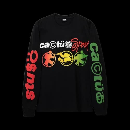 Stussy x Cactus Plant Flea Market Sport Long-Sleeve Tee 'Black'