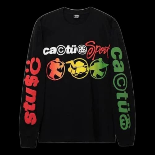 Stussy x Cactus Plant Flea Market Sport Long-Sleeve Tee 'Black'