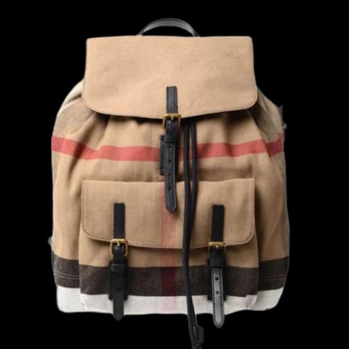 Burberry Drawstring Check Backpack Beige/Black