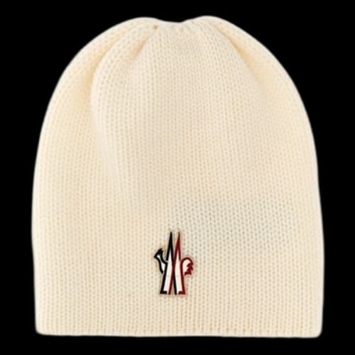 Moncler Grenoble Logo Wool Beanie 'Off White' (Women's)
