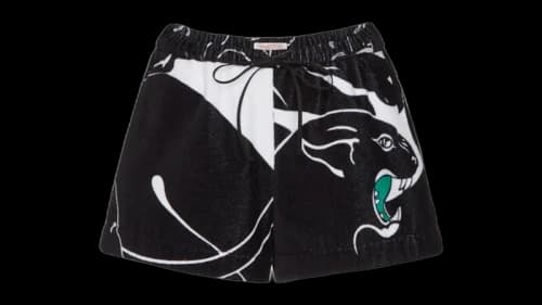Valentino Women's Panther-Print Shorts Black