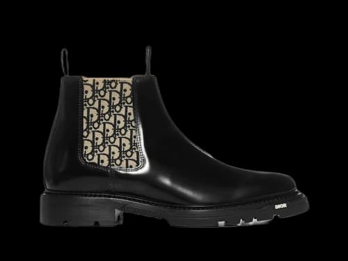 Dior Explorer Chelsea Boots Black Beige Oblique